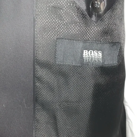 🔥BNWT🔥Hugo Boss “Johnstons1” Mens Suit in Black Sz 46R. Black.Pants Sz 38US - Picture 10 of 17